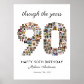 90. Geburtstags-Foto-Collage Poster (Vorne)