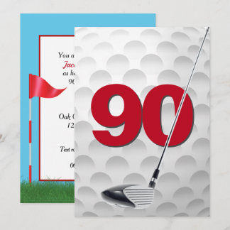 90. Geburtstags Golf Theme Party Einladung