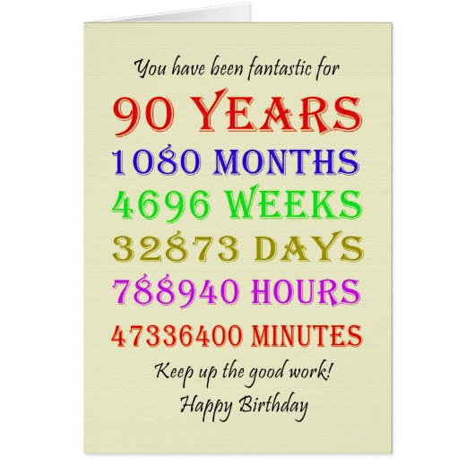 90. Geburtstags-Meilensteine (Vorne)