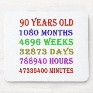90. Geburtstags-Meilensteine Mousepad