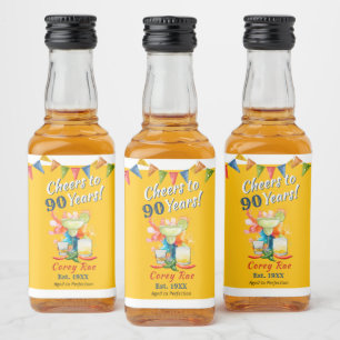 90. Geburtstags-Mexikanische Fiesta Margarita Te Alkoholflaschenetikett