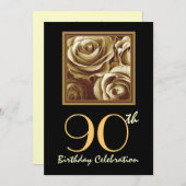 90. Geburtstags-Party Einladung (Vorne/Hinten)