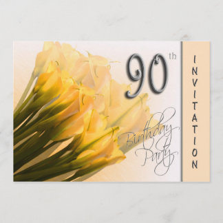 90. Geburtstags-Party Einladung - Calla-Lilien