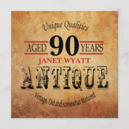 90. Geburtstags-Party Einladung | Vintag - DIY