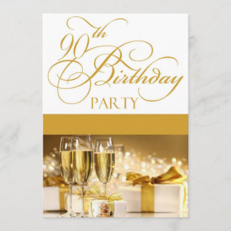 90. Geburtstags-Party-personalisierte Einladung