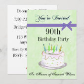 90. Geburtstags-Party-personalisierte Einladung (Vorne/Hinten)