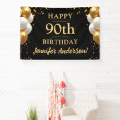 90. Geburtstags Schwarz-Gold-Feier Banner (InSitu)