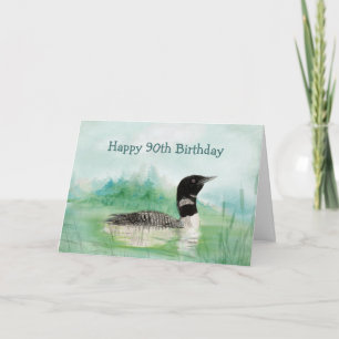 90. Geburtstags-SpaßWatercolorloon-Vogel-Natur Karte
