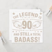 90. GeburtstagsBadass Karte (Vorderseite/Rückseite Beispiel)