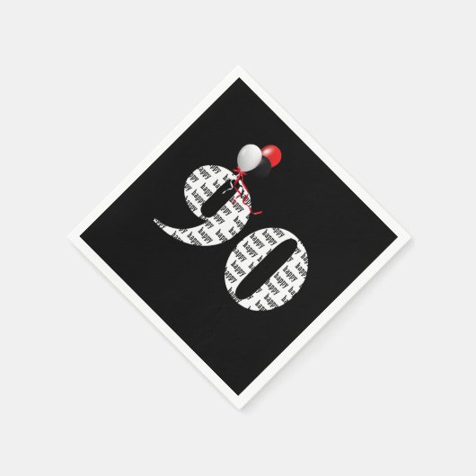 90. Geburtstagsballons Serviette (Ecke)