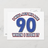 90. Geburtstagsdesigns Postkarte (Vorne/Hinten)