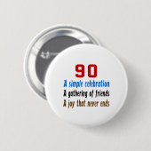 90 Geburtstagsentwürfe Button (Vorne & Hinten)