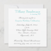 90. Geburtstagsfeier - Aqua Einladung (Rückseite)