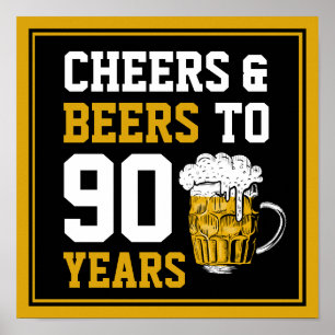 90. Geburtstagsfeier & Biere bis 90 Jahre Poster