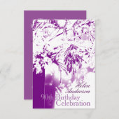 90. Geburtstagsfeier Blume Bouquet - Einladung (Vorne/Hinten)