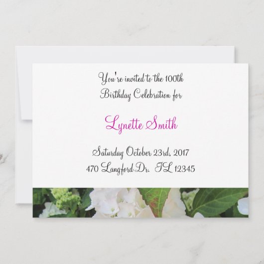 90. Geburtstagsfeier Einladung (Rückseite)