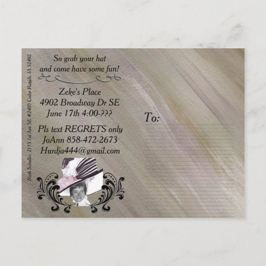 90. Geburtstagsfeier Einladung (Rückseite)