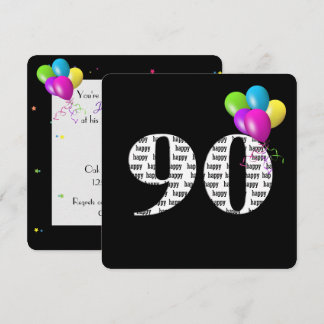 90. Geburtstagsfeier mit Ballon-Bunch Einladung