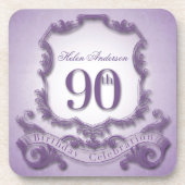 90. Geburtstagsfeier Personalisiert Untersetzer (Vorderseite)