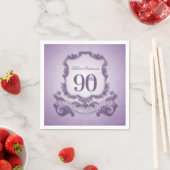 90. Geburtstagsfeier Vintager Rahmen Serviette (Beispiel)