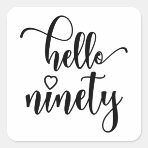 90. Geburtstagsfrauen Hallo 90 Niedlich 90 Jahre a Quadratischer Aufkleber