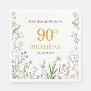 90. Geburtstagsgarten Party Paper Napkin Serviette