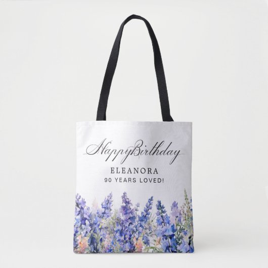 90. Geburtstagsgeschenk Juli Geburtsmonatsblume Tasche (Vorderseite)