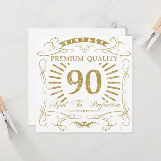 90. Geburtstagsgeschenk Karte (Vorderseite/Rückseite Beispiel)