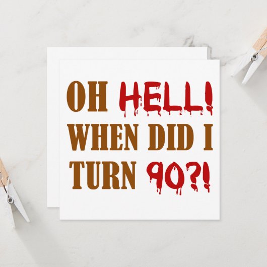 90. Geburtstagsgeschenk Karte (Vorderseite/Rückseite Beispiel)