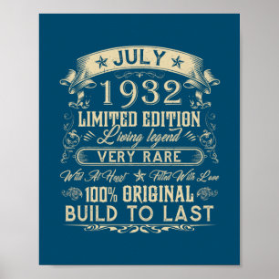 90. Geburtstagsgeschenke 90 Jahre alt Retro Vintag Poster