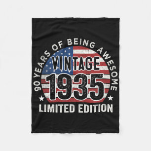 90. Geburtstagsgeschenke Männer Vintage 1935 90 Ja Fleecedecke