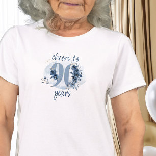 90. Geburtstagsglückwünsche zum 90. Jahr Florale Z T-Shirt