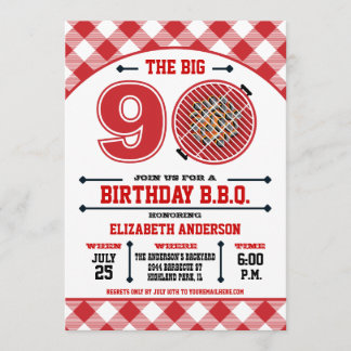 90. Geburtstagsgrill Einladung