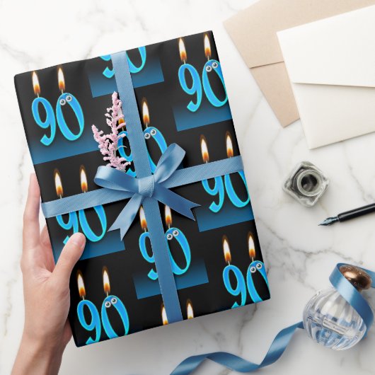 90. Geburtstagskandale mit Eyeballs Geschenkpapier (Schenken)