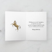 90. Geburtstagskarte mit Aufzuchtpferd Karte (Innenseite)