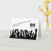 90. Geburtstagskarte mit jubelnder Menge Karte (Gelbe Blume)