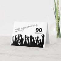 90. Geburtstagskarte mit jubelnder Menge