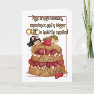 90. Geburtstagskarte - Spaß - Kuchen Karte