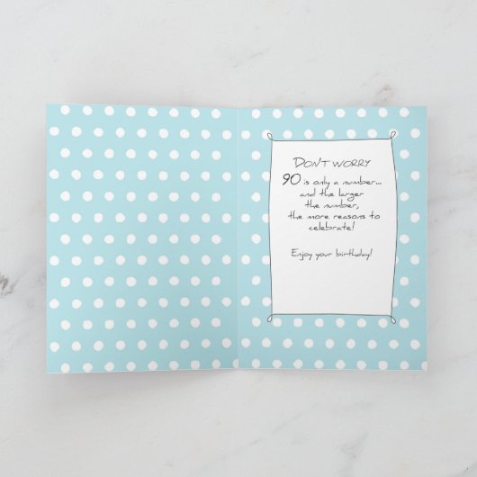 90. Geburtstagskuchen Karte (Innenseite)