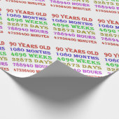 90. Geburtstagsmindestplätze Geschenkpapier (Ecke)