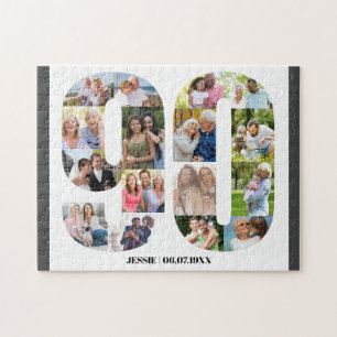 90. Geburtstagsnummer 90 Benutzerdefiniertes Foto Puzzle