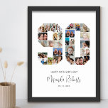 90. Geburtstagsnummer 90 Custom Foto Collage Poste Poster<br><div class="desc">Feiern Sie den 90. Geburtstag mit diesem personalisierten 90 Foto Collage Poster. Dieses individuell gestaltbare Geschenk eignet sich auch für Hochzeitsfeiern. Es ist eine großartige Möglichkeit, wertvolle Erinnerungen aus Ihrer Hochzeit und Ihrem verheirateten Leben zu zeigen. Das Poster enthält eine Collage von Fotos, die diese besonderen Momente erfassen, und kann...</div>