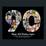 90. Geburtstagsnummer 90 Foto Collage Geschenk Poster<br><div class="desc">Mit dieser faszinierenden 90. Geburtstagsnummer Foto Collage markieren Sie Jahre voller Erinnerungen und Abenteuer. Diese individuell gestaltbare Vorlage ist die perfekte Mischung aus Kreativität und Stimmung und ermöglicht Ihnen, ein wahrhaft unvergessliches und personalisiertes Geschenk für den besonderen Tag Ihrer Lieben zu machen. Erleben Sie das Wesentliche von unglaublichen Jahren in...</div>