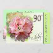 90. Geburtstagspartei Einladung - Rhododendron (Vorne/Hinten)