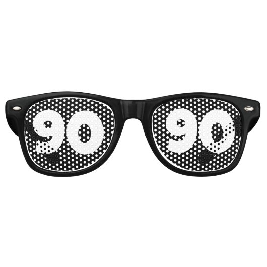 90. GEBURTSTAGSPARTEIEN PARTYBRILLE (Vorderseite)