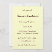 90. Geburtstagsparty Anspruchsvolle Gold-Rose Einladung (Rückseite)