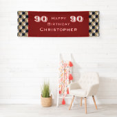 90. Geburtstagsparty Baseball, Rot Banner (Insitu)
