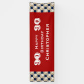 90. Geburtstagsparty Baseball, Rot Banner (Vertikal)