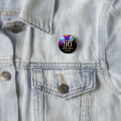 90. Geburtstagsparty Black and Gold Ballons Button (Beispiel)