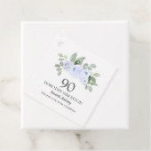 90. Geburtstagsparty Blue Rose Eukalyptus Geschenkanhänger (Beispiel)